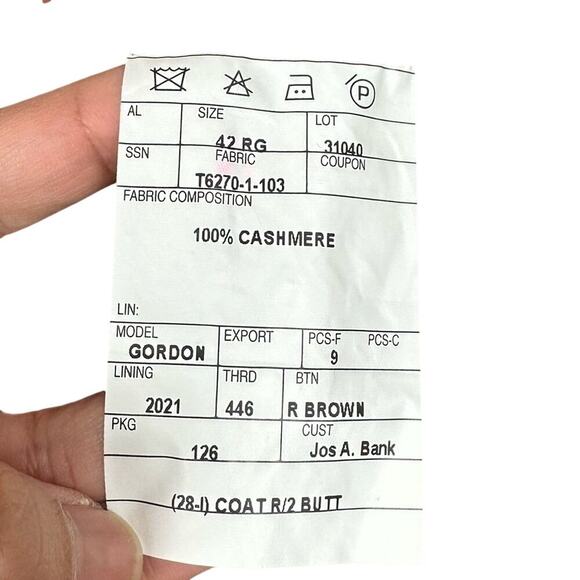 Jos A Bank 100% Cashmere Brown Suit Jacket career Blazer - Picture 7 of 9